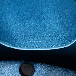 مملوكة مسبقًا Saint Laurent Paris Blue Small Leather Monogram Cabas Satchel