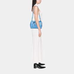 مملوكة مسبقًا Saint Laurent Paris Blue Small Leather Monogram Cabas Satchel