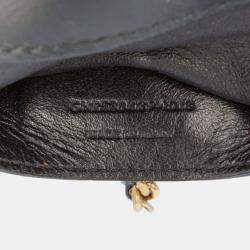 Pre Owned حقيبة سلسلة فيكي مونوغرام جلد الغنم سان لوران باريس صغيرة سوداء