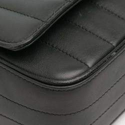 Pre Owned حقيبة سلسلة فيكي مونوغرام جلد الغنم سان لوران باريس صغيرة سوداء