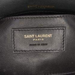 Pre Owned حقيبة سلسلة فيكي مونوغرام جلد الغنم سان لوران باريس صغيرة سوداء