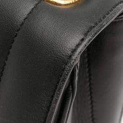 Pre Owned حقيبة سلسلة فيكي مونوغرام جلد الغنم سان لوران باريس صغيرة سوداء