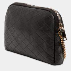 مملوكة مسبقًا حقيبة جيب مبطنة حمل سحاب سان لوران باريس جابي جلد خروف صغيرة سوداء