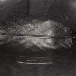 مملوكة مسبقًا حقيبة جيب مبطنة حمل سحاب سان لوران باريس جابي جلد خروف صغيرة سوداء