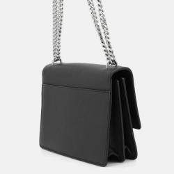 Pre Owned Saint Laurent Paris Sunset Chain Bag Black Leather Size Medium