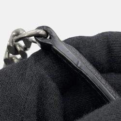 Pre Owned Saint Laurent Paris Sunset Chain Bag Black Leather Size Medium