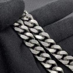 Pre Owned Saint Laurent Paris Sunset Chain Bag Black Leather Size Medium