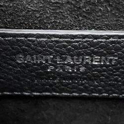 Pre Owned Saint Laurent Paris Sunset Chain Bag Black Leather Size Medium