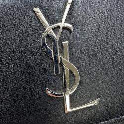 Pre Owned Saint Laurent Paris Sunset Chain shoulder Black Leather Size Medium