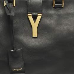مملوكة مسبقًا Saint Laurent Cabas Ligne Y Medium Black Leather Tote
