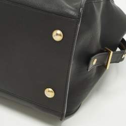 مملوكة مسبقًا Saint Laurent Cabas Ligne Y Medium Black Leather Tote