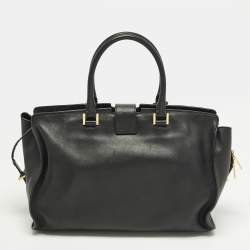 مملوكة مسبقًا Saint Laurent Cabas Ligne Y Medium Black Leather Tote