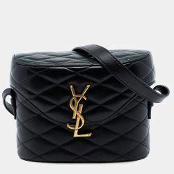 مملوكة مسبقًا Saint Laurent Paris Black Quilted Lambskin Monogram June Box Bag