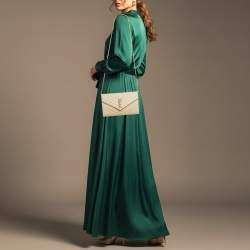 Pre Owned محفظة بسلسلة سان لوران باريس كاساندرا جلد ماتيلاسيه أحمر