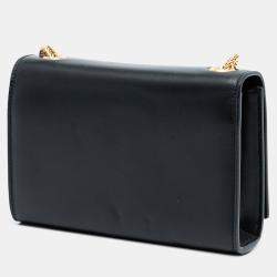 Pre Owned Saint Laurent Paris Black Small Leather Monogram Kate Tassel Crossbody