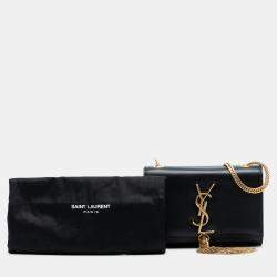 مملوكة مسبقًا Saint Laurent Paris Black Small Leather Monogram Kate Tassel Crossbody