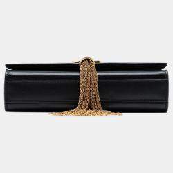 مملوكة مسبقًا Saint Laurent Paris Black Small Leather Monogram Kate Tassel Crossbody