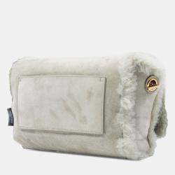 Pre Owned Saint Laurent Paris Medium Shearling Monogram Kate Reversible Shoulder Bag