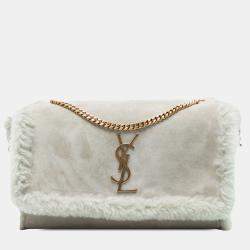 مملوكة مسبقًا Saint Laurent Paris Medium Shearling Monogram Kate Reversible Shoulder Bag