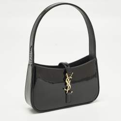مملوكة مسبقًا Saint Laurent LE 5 À 7 Mini Black Patent Leather Hobo