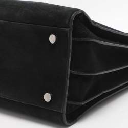 Pre Owned Saint Laurent Sac De Jour Small Black Suede Tote