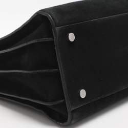 Pre Owned Saint Laurent Sac De Jour Small Black Suede Tote