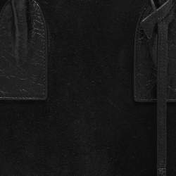 Pre Owned Saint Laurent Sac De Jour Small Black Suede Tote