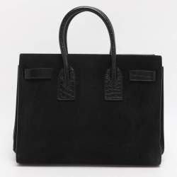 Pre Owned Saint Laurent Sac De Jour Small Black Suede Tote