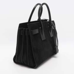Pre Owned Saint Laurent Sac De Jour Small Black Suede Tote