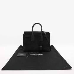 Pre Owned Saint Laurent Sac De Jour Small Black Suede Tote