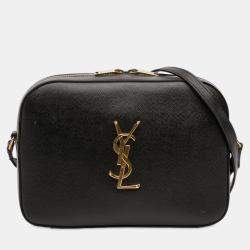 مملوكة مسبقًا Saint Laurent Paris Black Grain De Poudre Classic Monogram Crossbody