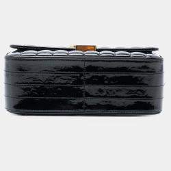 Pre Owned شنطة كروس بودي سان لوران باريس فيكي براءات اختراع كبيرة سوداء