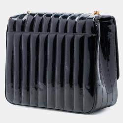 Pre Owned شنطة كروس بودي سان لوران باريس فيكي برا ءات اختراع كبيرة سوداء