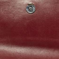 Pre Owned Saint Laurent Sunset Small Red Croc Embossed Leather Shoulder Bag