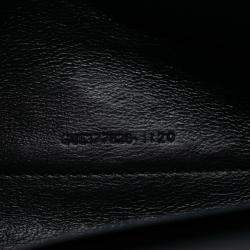 مملوكة مسبقًا محفظة سلسلة مظروف سان لوران باريس مونوغرام جلد مرقط شيvron أبيض أسود