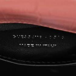 Pre Owned Saint Laurent Paris Pink Medium Croc Embossed Leather Kate Tassel Crossbody