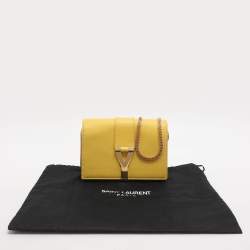 مملوكة مسبقًا حقيبة كروس سان لوران باريس ميني واي-لين بوشيه جلد أصفر ميني