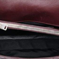 مملوكة مسبقًا Saint Laurent Paris Red Medium Quilted Chevron Sheepskin College Satchel