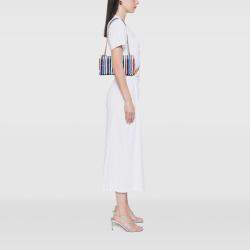 مملوكة مسبقًا Saint Laurent Paris White Medium Quilted Silk Carre Patchwork Jamie Shoulder Bag