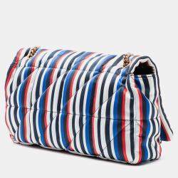 مملوكة مسبقًا Saint Laurent Paris White Medium Quilted Silk Carre Patchwork Jamie Shoulder Bag