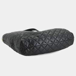 Pre Owned Saint Laurent Icare Maxi Black Leather Tote Bag