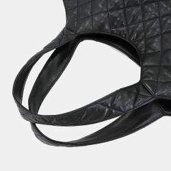 Pre Owned Saint Laurent Icare Maxi Black Leather Tote Bag