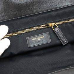 Pre Owned Saint Laurent Icare Maxi Black Leather Tote Bag