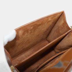 Pre Owned Saint Laurent Cassandra Mini Beige Brown Canvas Leather Shoulder Bag