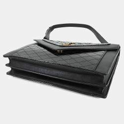 مملوكة مسبقًا حقيبة كتف سان لوران غابي جلد برّاق أسود