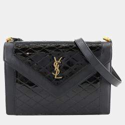 Pre Owned Saint Laurent Gaby Black Patent Leather Shoulder Bag