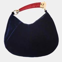 مملوكة مسبقًا حقيبة يد إيف سان لوران مومباسا مخمل كحلي