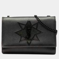 مملوكة مسبقًا Saint Laurent Paris Black Small Calfskin Star Monogram Kate Crossbody