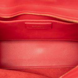 Pre Owned Saint Laurent Paris Red Baby Leather Monogram Downtown Cabas Satchel
