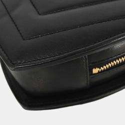 مملوكة مسبقًا Saint Laurent Black Leather Love Heart Shoulder Bag